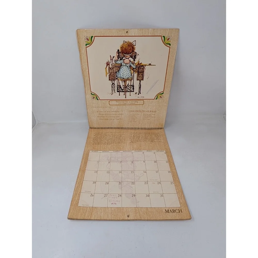 Vintage 1978 Holly Hobbie GOOD EATIN' Cookbook Calendar 70s 1970s